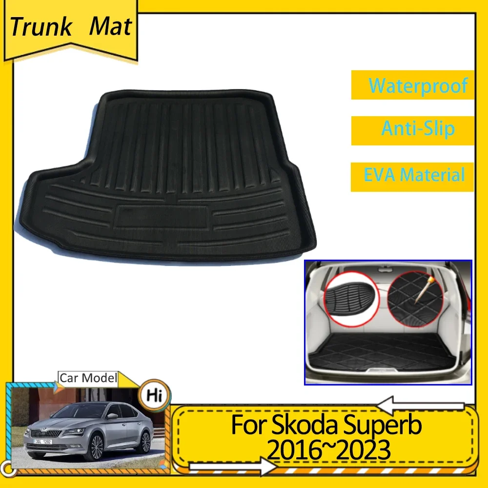 Коврики для багажника Skoda Superb 3 MK3 B8 3V 2016 ~ 2023 аксессуары Автомобильные задние