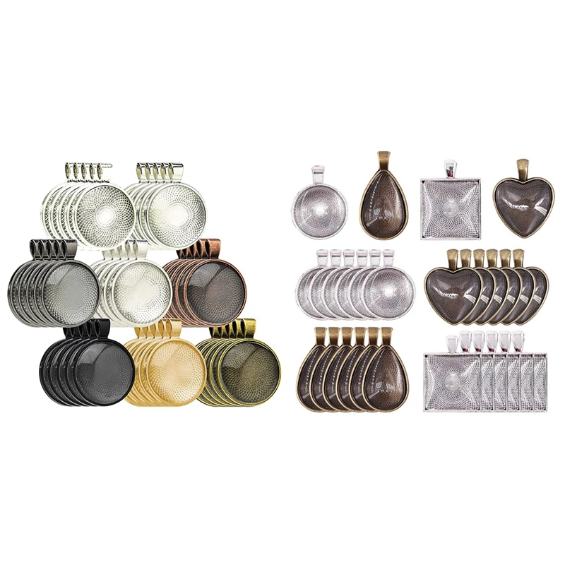 

Подвески 40 шт. 8 различных цветов с круглой оправой и 48 шт. 4 стиля подвесок лотки