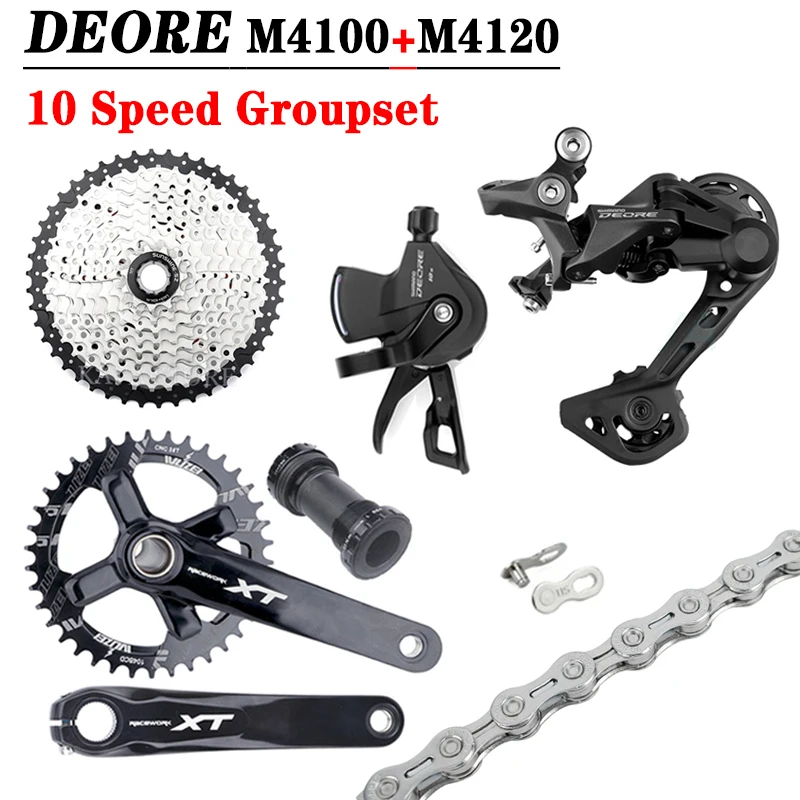 

Механизм переключения передач Deore M4100 1x1 0 С VG X10, цепной маховик 36/42/46/50T, кассета XT, Кривошип 10 В, групсет