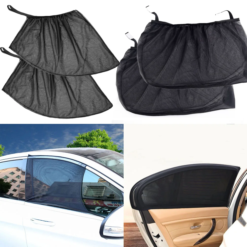 2PCS Car Window Screen Door Covers Front/Rear Side Window UV Sunshine Cover Shade Mesh Car Mosquito Net For Baby Child Camping images - 6
