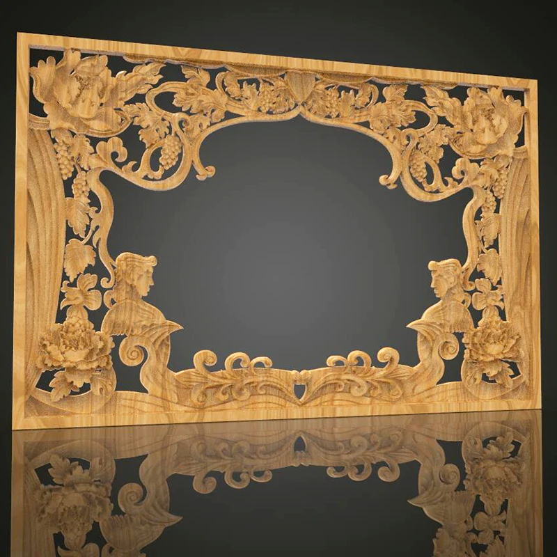 Декоративная рамка 3D рельефная модель в формате STL ЧПУ роутер резьба гравировка