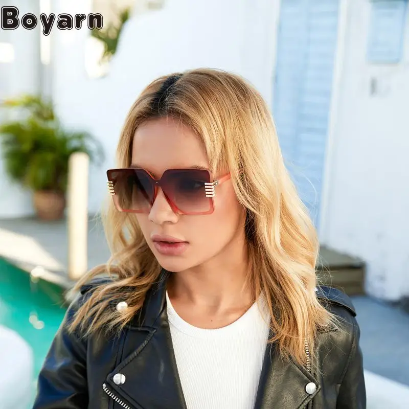 

Boyarn Fashion Large Frame Sunglasses Women's 2022 New Ins Net Red Same Box Sunglasses Women's Fashion Korean Glasses