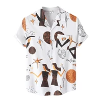 2022 summer hawaiian shirt men 3d printed shirts for men abstract simple short sleeved mens shirts loose top men women clothing