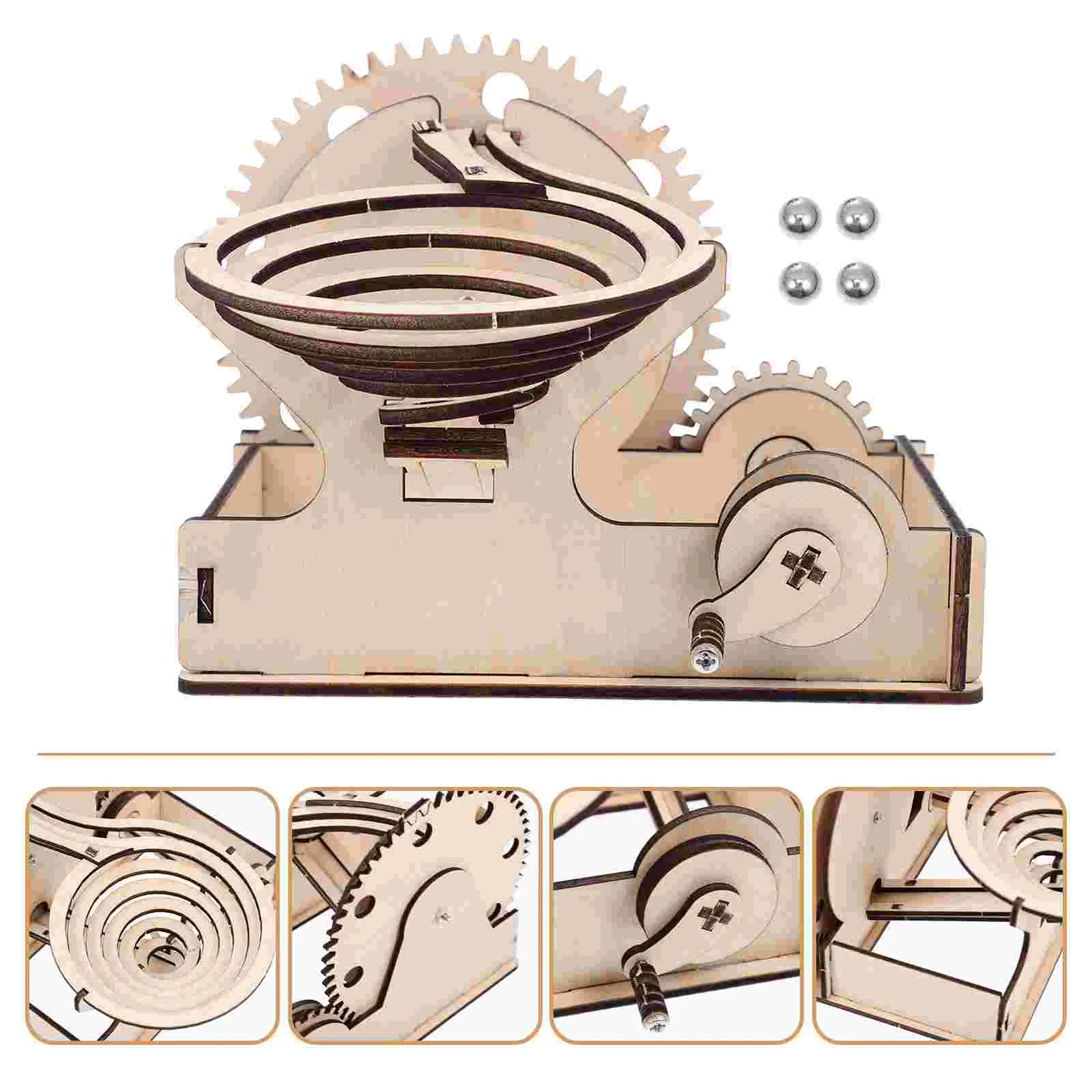 

1 Set Wooden Puzzle Plaything Track Hand-cranking Beads Moving Rolling