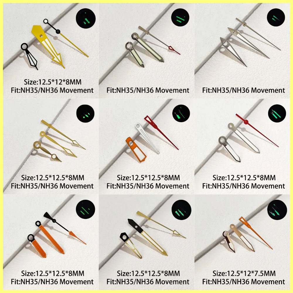 Высококачественные стрелки подходят для серии NH35 NH36 автоматический механизм C3