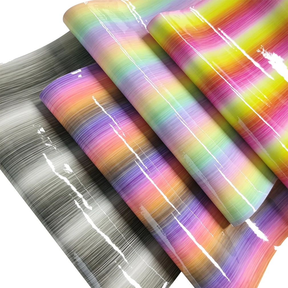 

XHT Rainbow Iridescent Glossy Mirror PU Smooth Faux Synthetic Leather Fabric for Making Shoe/Bag/DIY Accessories/Cover 30*135CM