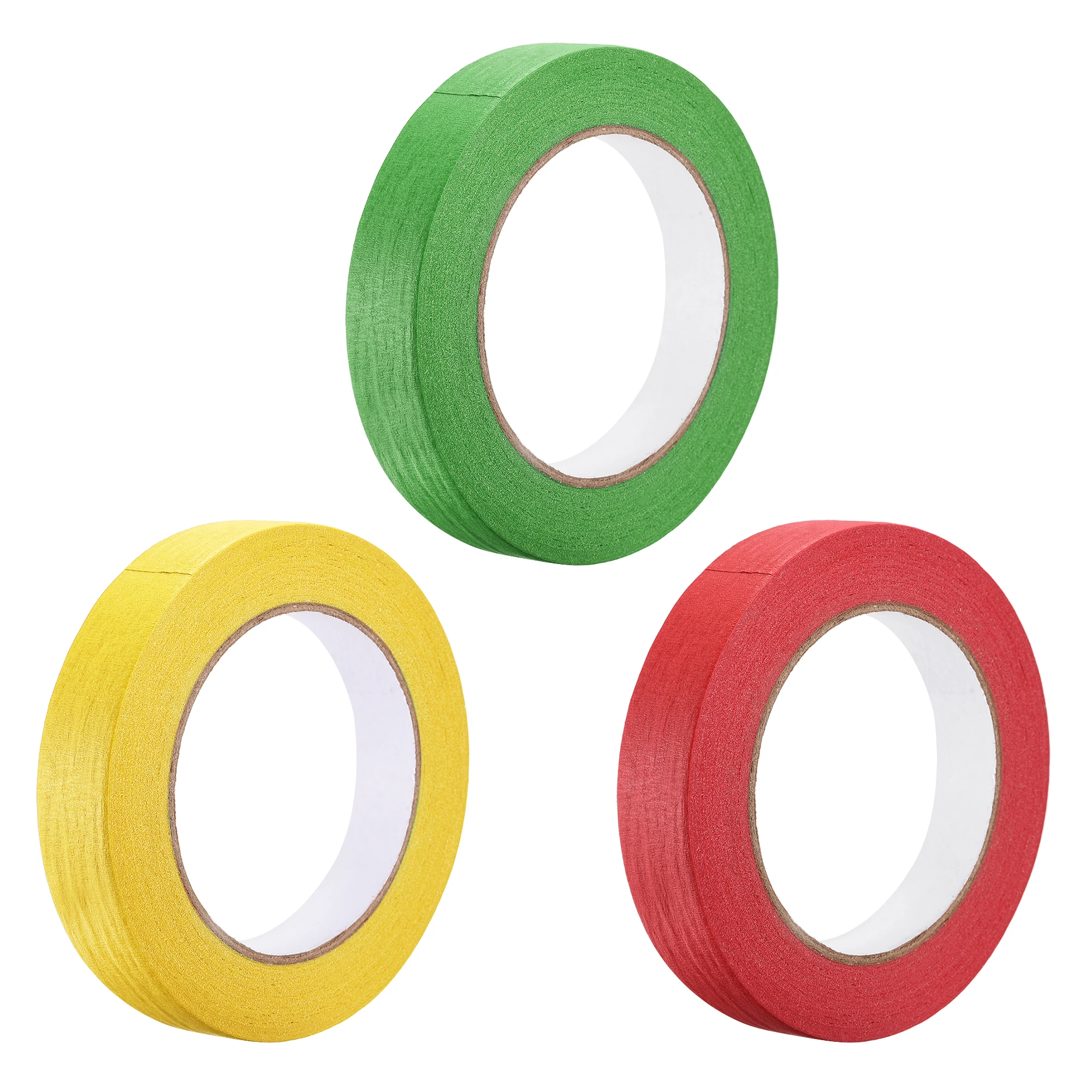 

uxcell 3 Pcs 20mm 0.8 inch Wide 50m 54 Yards Masking Tape Painters Tape Rolls 3 Colors for DIY Crafts