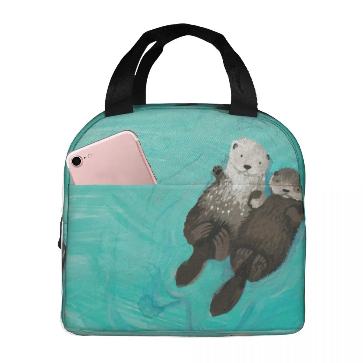 

My Otter Half Portable Insulated Oxford Lunch Bag Reusable Lunch Box Lunch Organizer Thermal Cooler Tote Bag