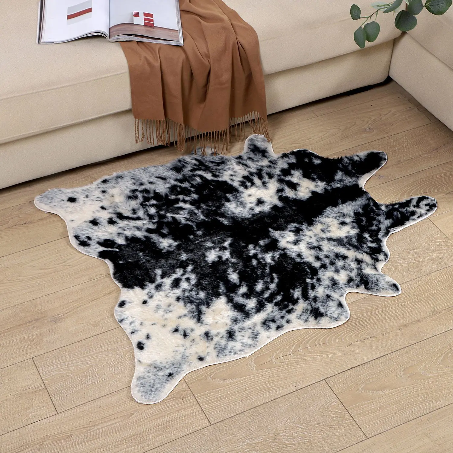 

Gray cow pattern Animal Print Carpet Chair Throw Rug Anti-slip Living Room Lounge Decor carpets for bed room door mat entrance