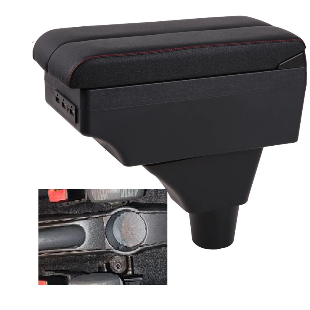 

For Fiat Panda II 2 Center console armrest box storage box armrests elbow rest with usb cup holder