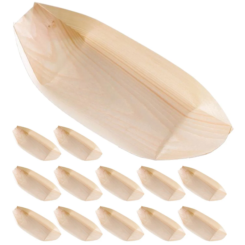 50 шт. деревянные лодки для суши одноразовые японские тарелки еды сашими