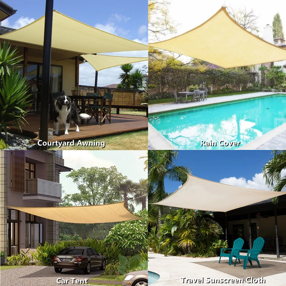 5/4x3M 180GSM Sun Shade Sail Waterproof Anti-UV Shade Canvas Canopy For Summer Garden Courtyard Outdoor Shade Cloth Cover Awning images - 6