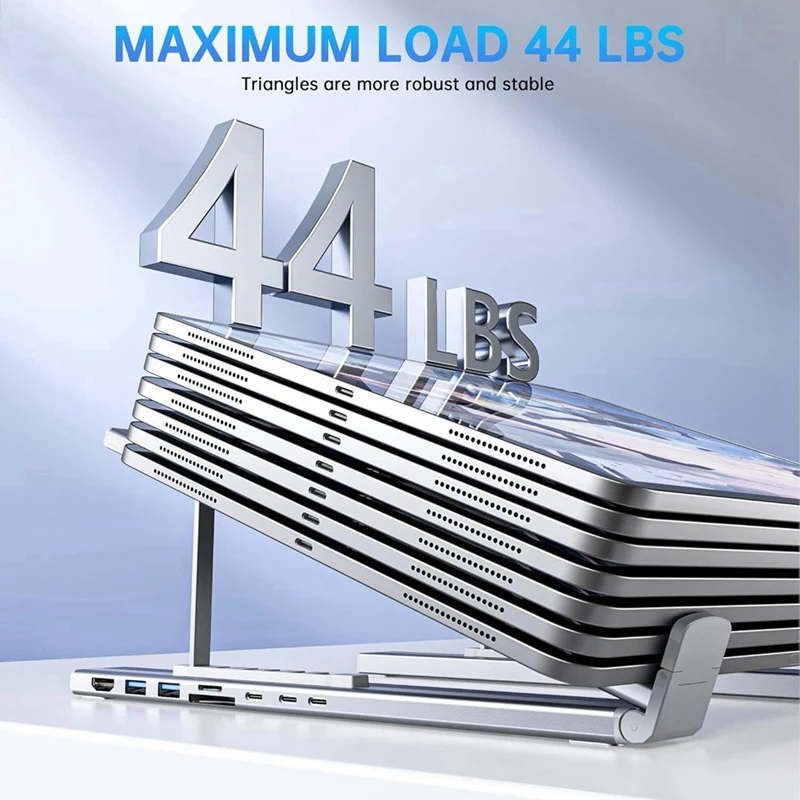 Eight в одном USB C Док-станция для ноутбука Подставка C-концентратор Регулируемая