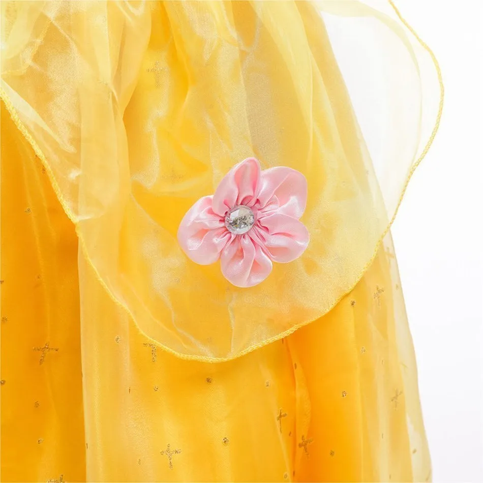 Girls Belle Princess Dresss Kids Beauty And Beast Cosplay Costume Children Carnival Party Wedding Gown Halloween Shining Clothes images - 6