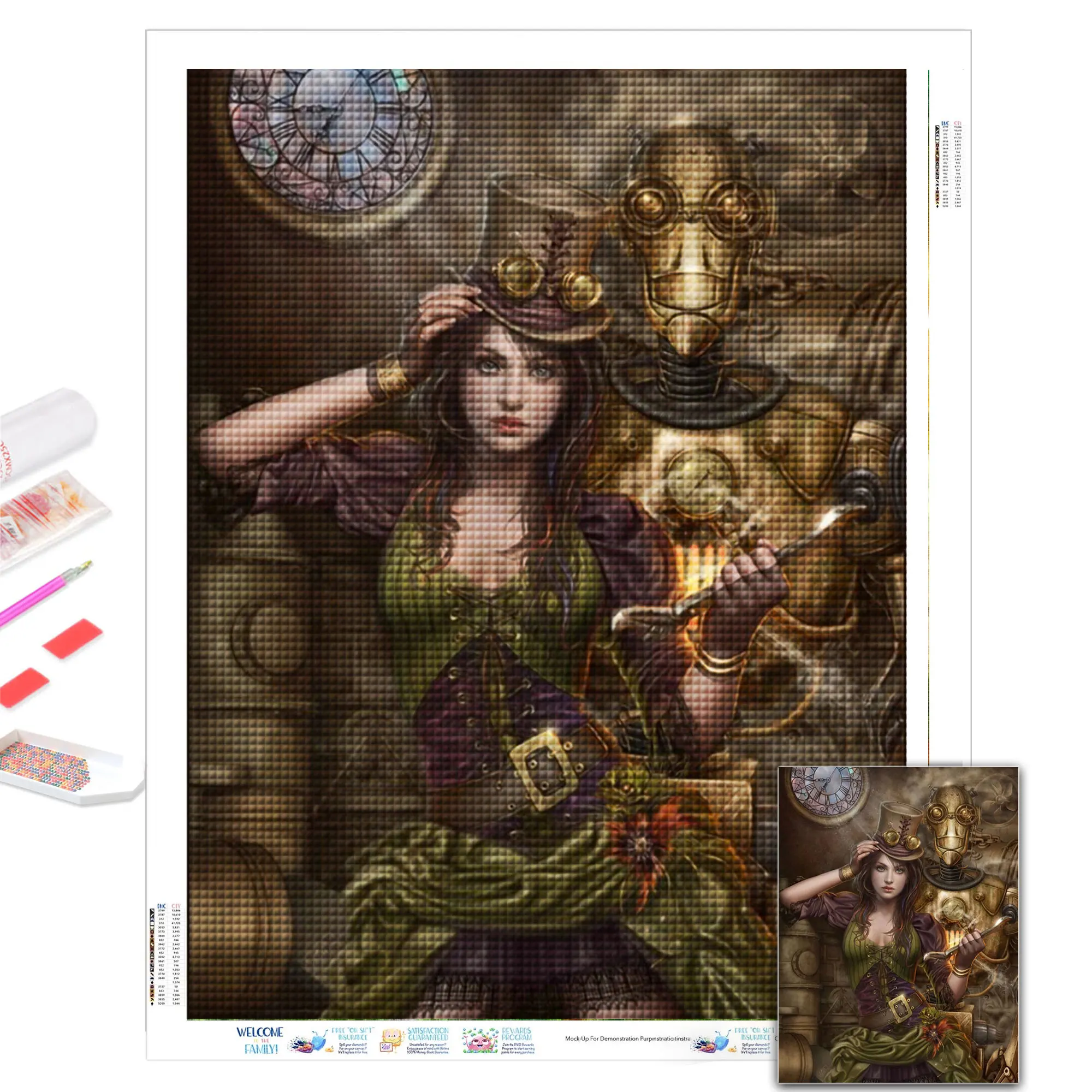 

5D Diy Diamond Painting Steampunk Ex Machina Cross Stitch Kit Full Drill Embroidery Mosaic Art Picture of Rhinestones Decor