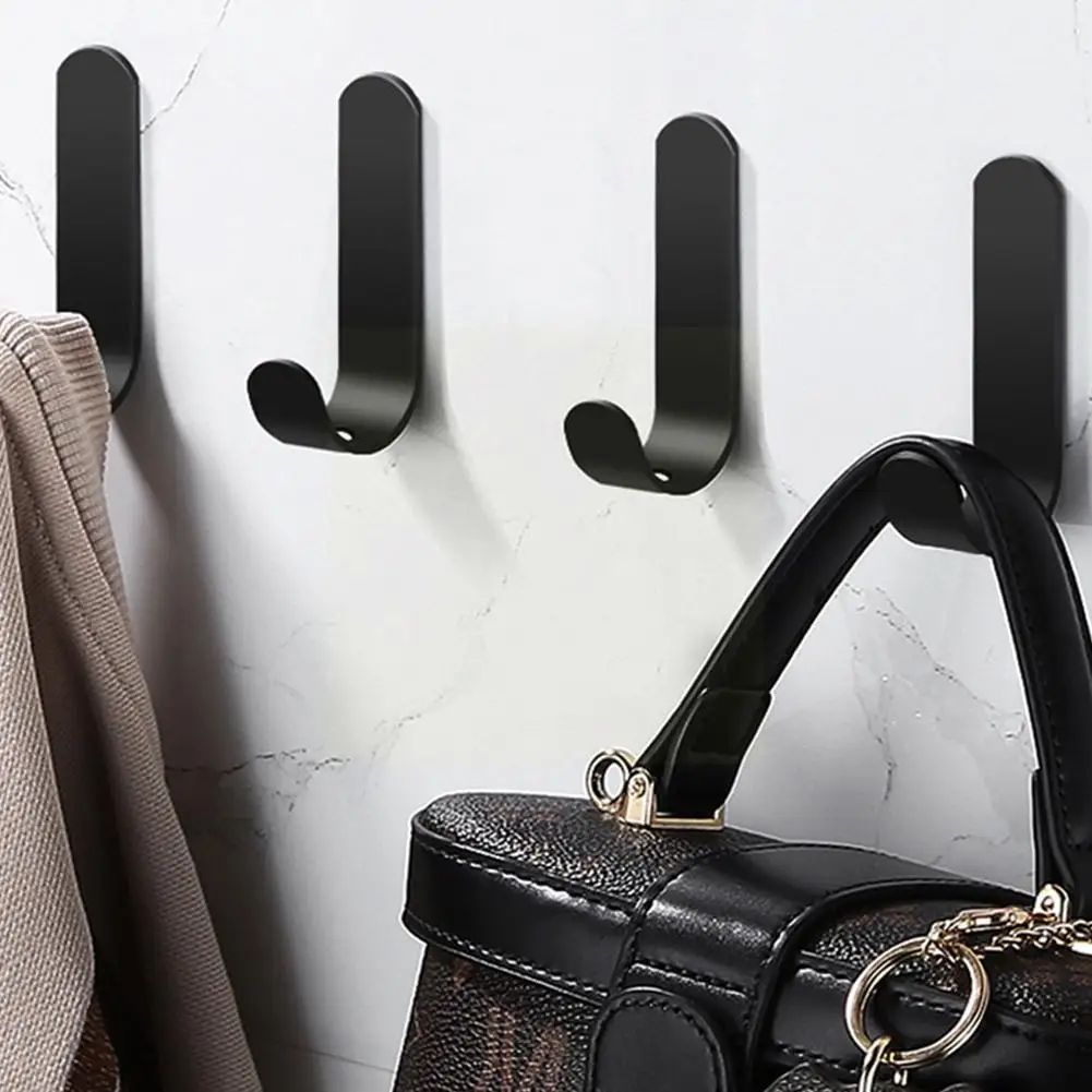 

1pc Self Adhesive Hooks Heavy Duty Steel Wall Hooks Waterproof Sticky Hooks For Hanging Bathroom Towels Keys Coat Bag F3f7