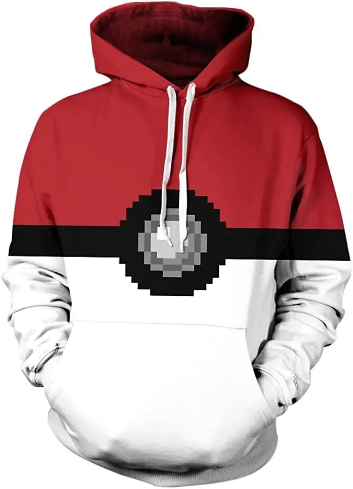 

Christmas present ! New Fashion 3D Anime Poke Ball Print Hoodie Men Cool Cartoon Long Sleeve Top Pullover