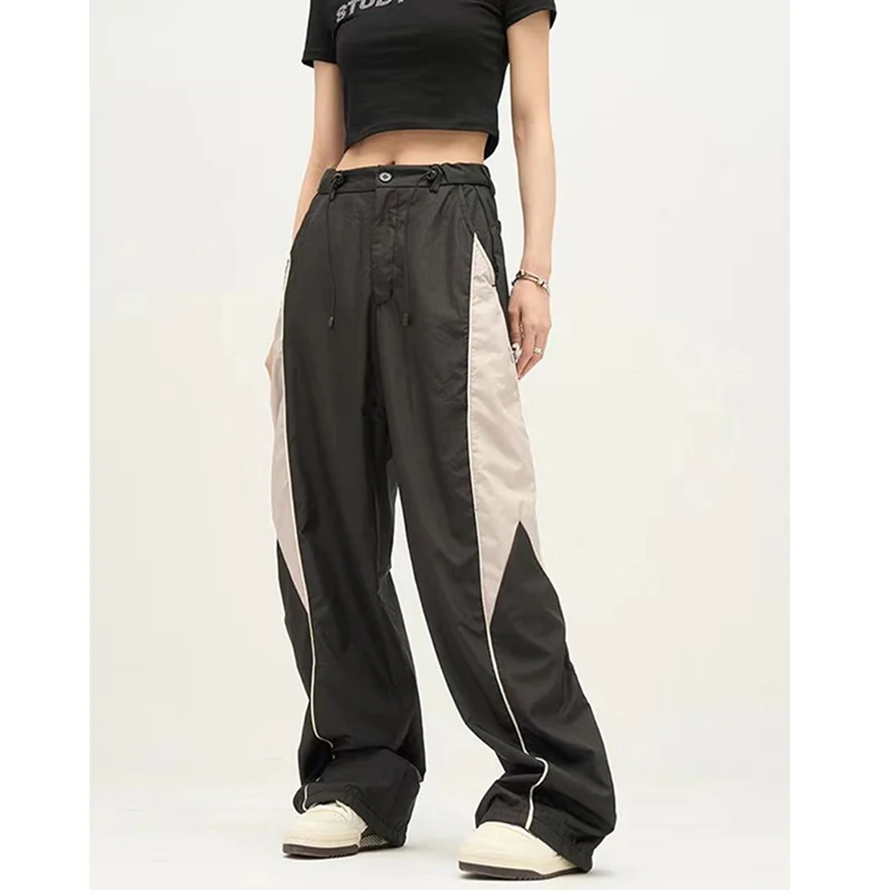 

Женские полосатые спортивные брюки MEXZT Y2K, уличная одежда, брюки-карго с широкими штанинами в стиле бойфренд Харадзюку, повседневные мешковатые Джоггеры в стиле хип-хоп