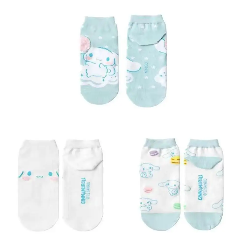 

Sanrios Anime Kawaii Cinnamoroll Girls Socks Cartoon Pure Cotton Silica Gel Antiskid Soft Invisible Short Tube Boat Socks Gifts