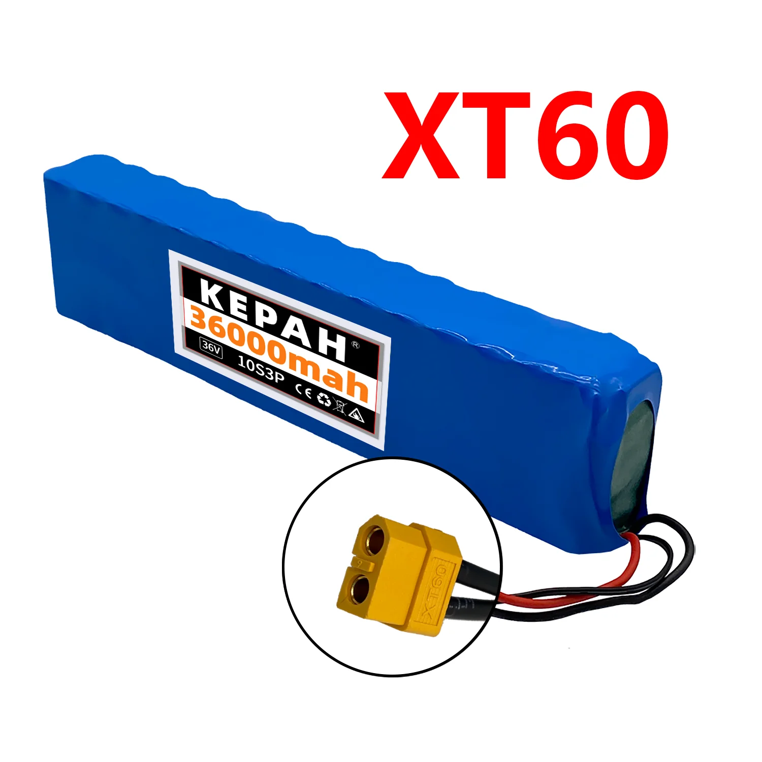 

Аккумулятор 10S3P 36 В для электровелосипеда, аккумулятор 18650, литий-ионная батарея 500 Вт, высокая мощность и большая емкость, Разъем XT60 для мото...