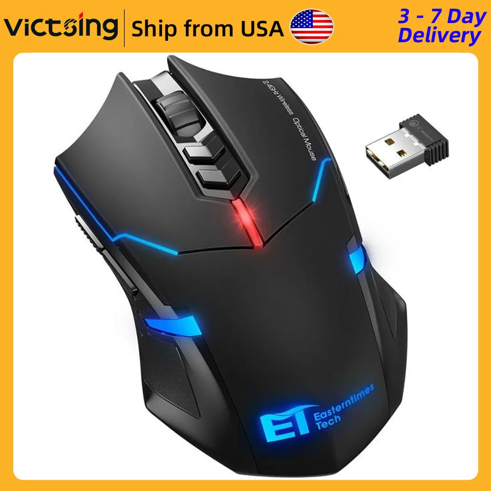 

Беспроводная игровая мышь VicTsing PC066, 2,4 ГГц, 7 кнопок, 5 регулируемых DPI 2400