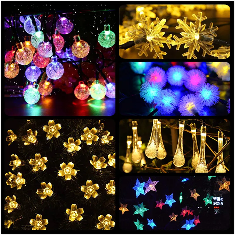 

Cherry Blossom String Fairy Lights Outdoor lights garland Festoon led light Crystal Flowers For Indoor Wedding Christmas Decors