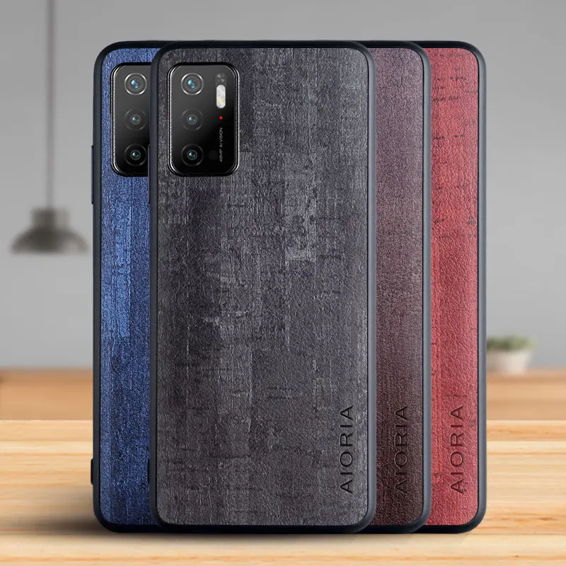 

Case for Xiaomi Poco M3 Pro 5G Funda Luxury Vintage Bark pattern Leather Phone Cover for xiaomi poco m3 pro 5g case Coque