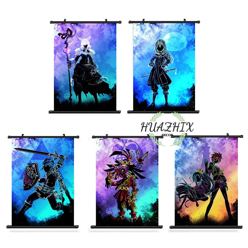 

Aesthetic Framed Scroll Painting Canvas Wall Art Anime Boyfriend GiftPoster Gaming Room for Home Decor Manga Interior Posters