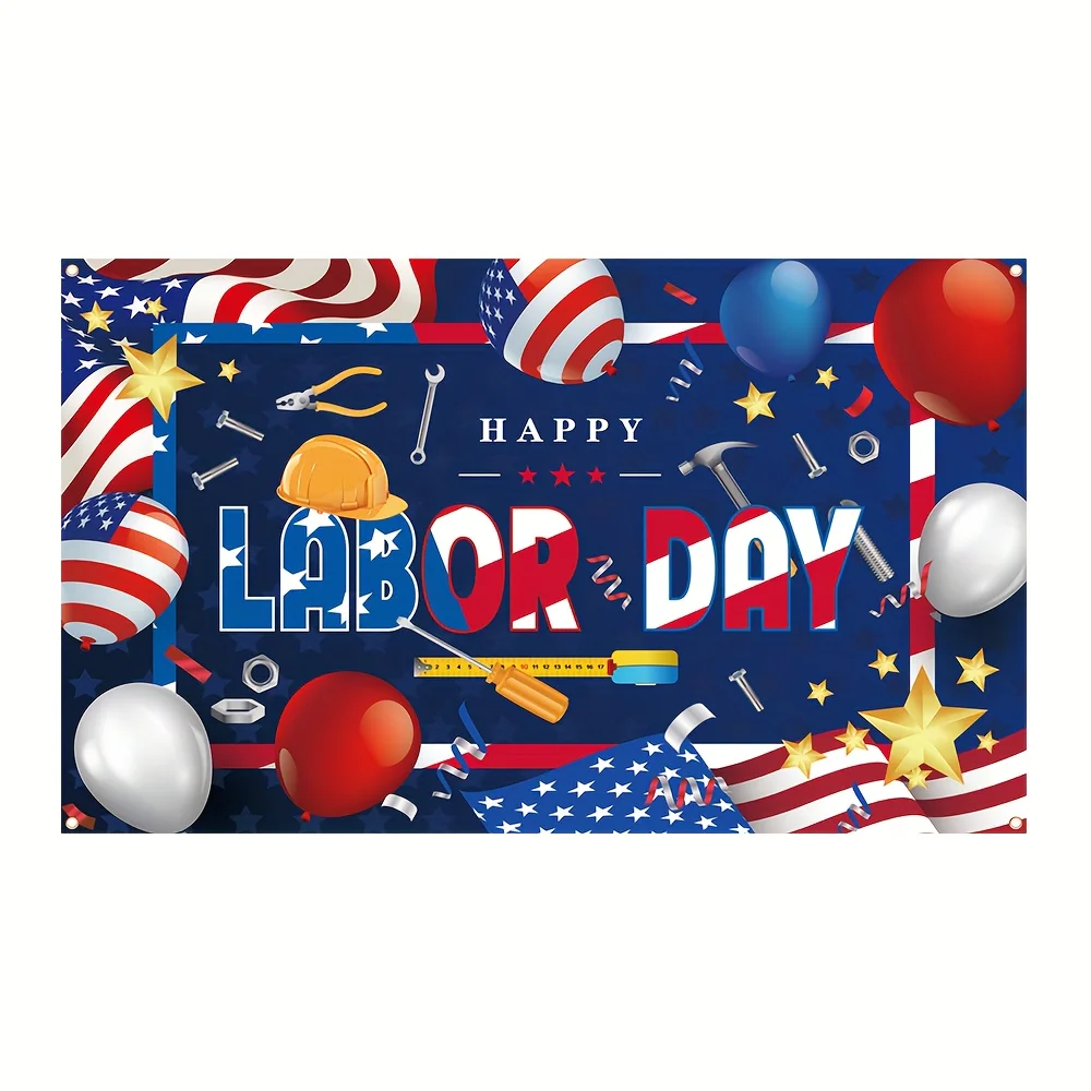 День счастья труда отпраздник работоспособности путем украшения баннера