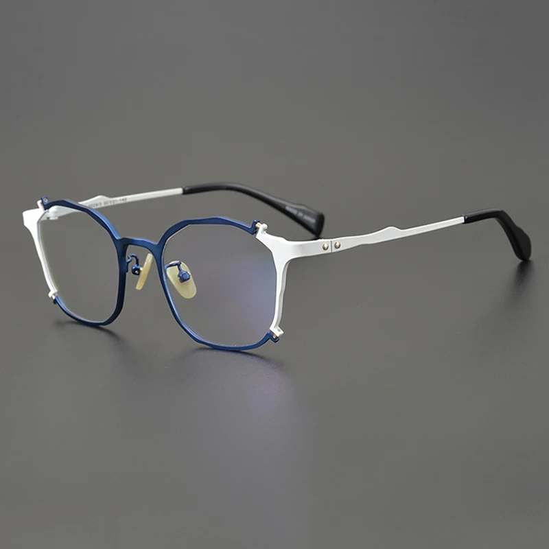 

2023 Fashion irregularity glasses frame men Designer pure titanium optical eyeglasses Myopia reading women personalized eyewear