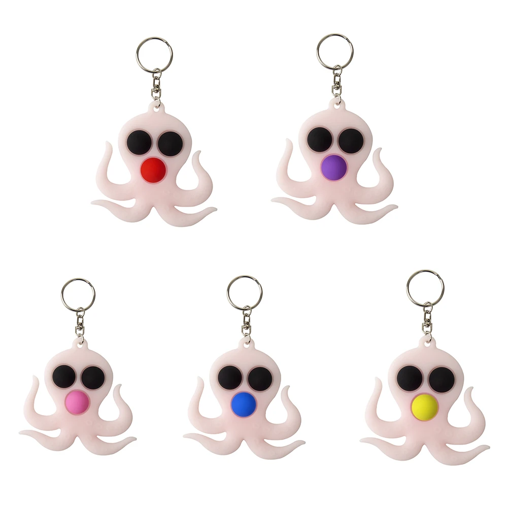 

Animal Push Bubble Anti-stress Ring Key Sensory Toy Squeeze Safety Stress Reliever Finger Exercise Board Toys