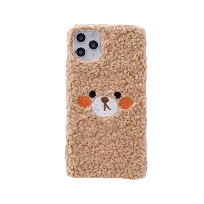 

Plush Bear Cartoon Phone Case For Iphone 13 12 Mini 14 11 Pro Max X Xr Xs Max 7 8 Plus Se 2020 13Pro Lens Protection Soft Fundas