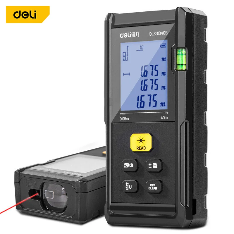 

DELI Laser Distance Meter 40/100M Laser Tape Measure Rangefinder Digital Construction Roulette Trena Lazer Range Finder