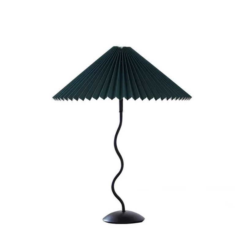 

Toolery Vintage Pleated Table Lamps For Living Room Bedroom Study Green Minimalist Home Hotel Villa Art Decor Led Desk Light