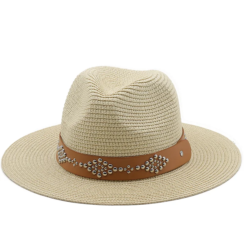 

Simple Girl Summer Panama Hats For Women Men Wide Brim Beach Jazz Hat Cooling Ladies fishing Sun Straw Hat