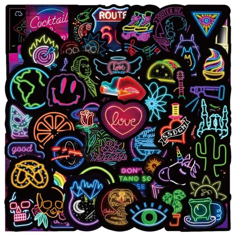 50 шт. неоновые наклейки на раму велосипеда | Спорт и развлечения