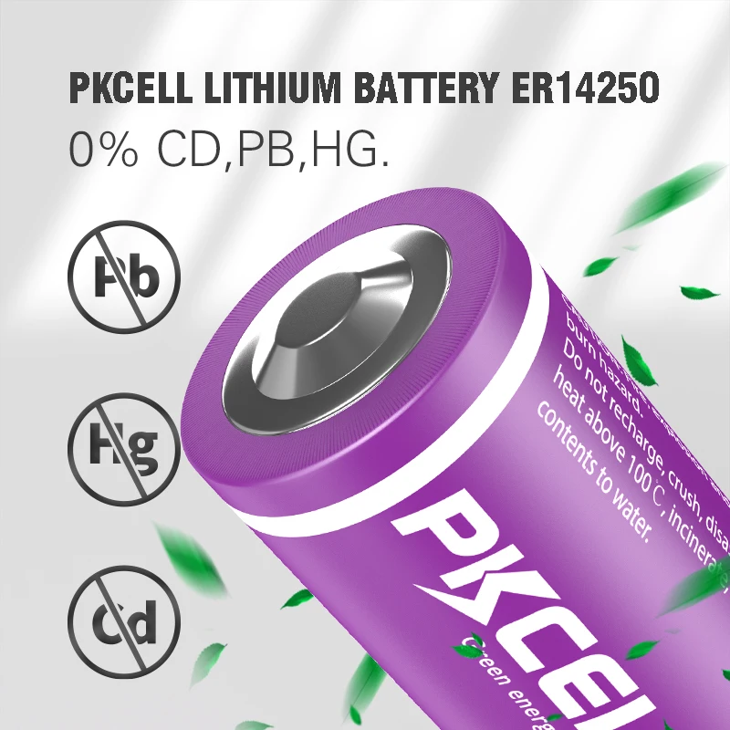 PKCELL 100 шт. ER14250 1/2 AA 1200 мАч 3 6 В литий-Тионилхлорид (LiSOCI2) кнопочный верхний