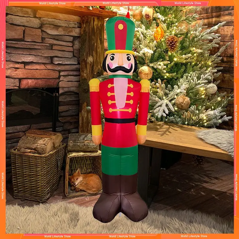 

Nutcracker Soldier Giantism Outdoor Courtyard Christmas Decorations 7ft Tall Firm Garden Decoration Decorative Products Aerate