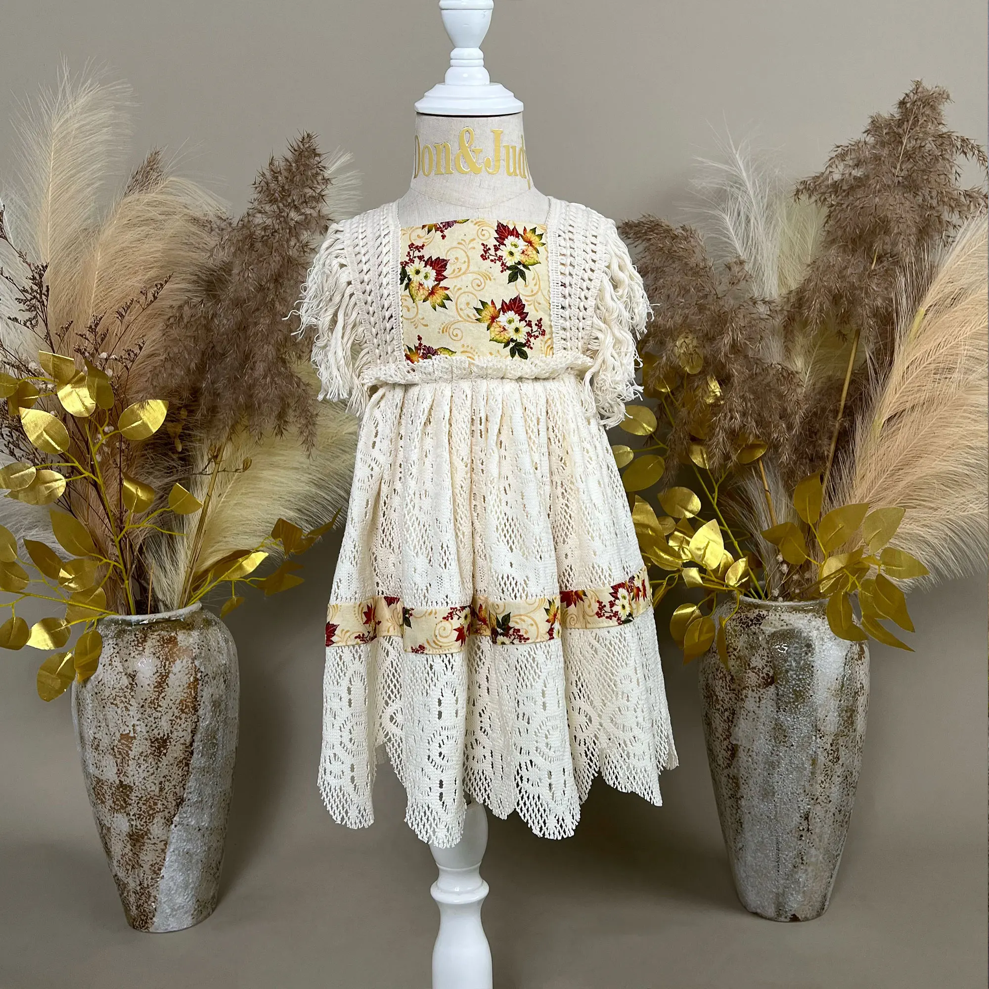 Don &amp Judy хлопковое кружевное платье с удлиненной бахромой на бретелях милая