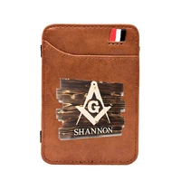 freemason shannon design printing leather magic wallet be1290