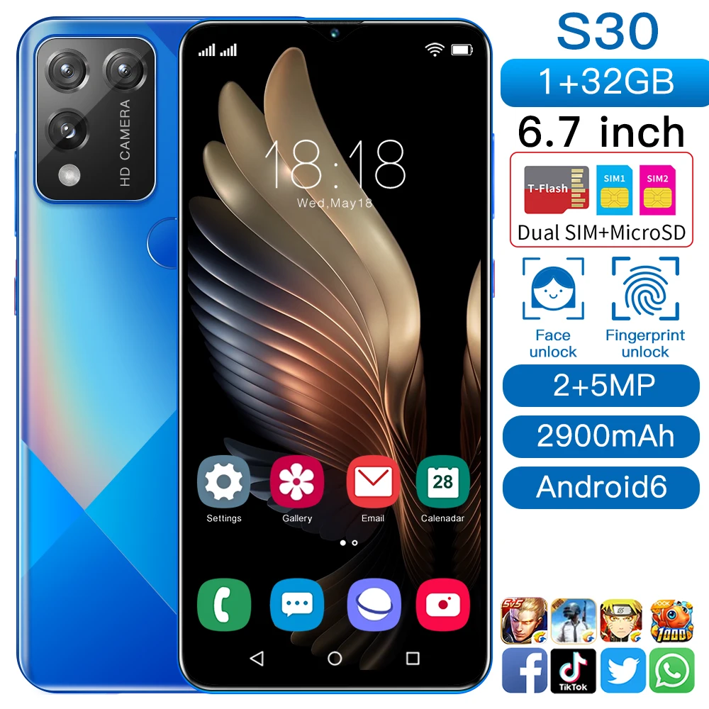 

Новый S30 5,5-дюймовый реалити-память 1 Гб + 32 ГБ, 2MP + 5MP Android смартфон