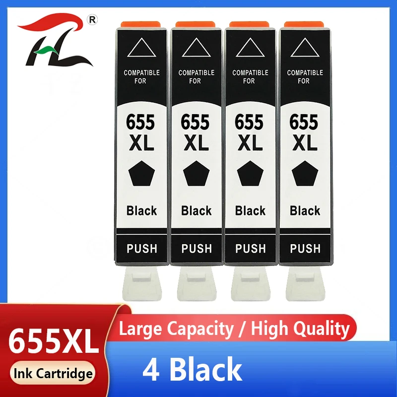 

4 Black Compatible ink Cartridge for HP 655 655XL for HP Deskjet 4615 3520 3525 4620 4625 5525 6520 6525 printer
