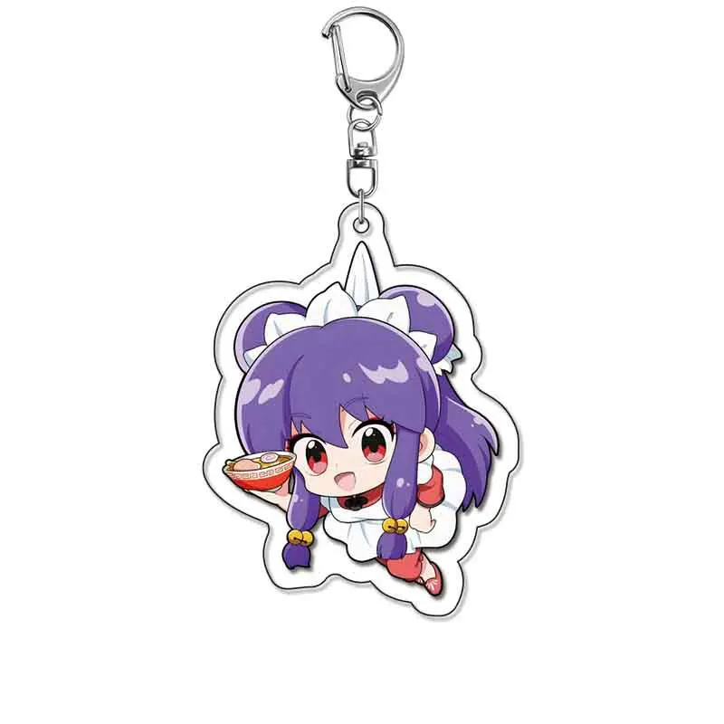 Фото Аниме Ranma 2/1, Nibun no Ichi, фигурка Ranma Tendou Akane, акриловый брелок для ключей, версия Q, милая мультяшная сумка, аксессуары, подарок на день рождения №5