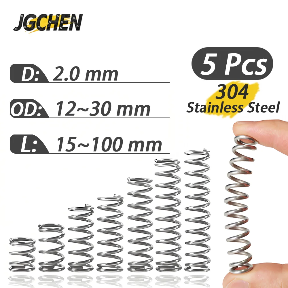

Пружины сжатия из нержавеющей стали 304 2.0 мм 5 шт.