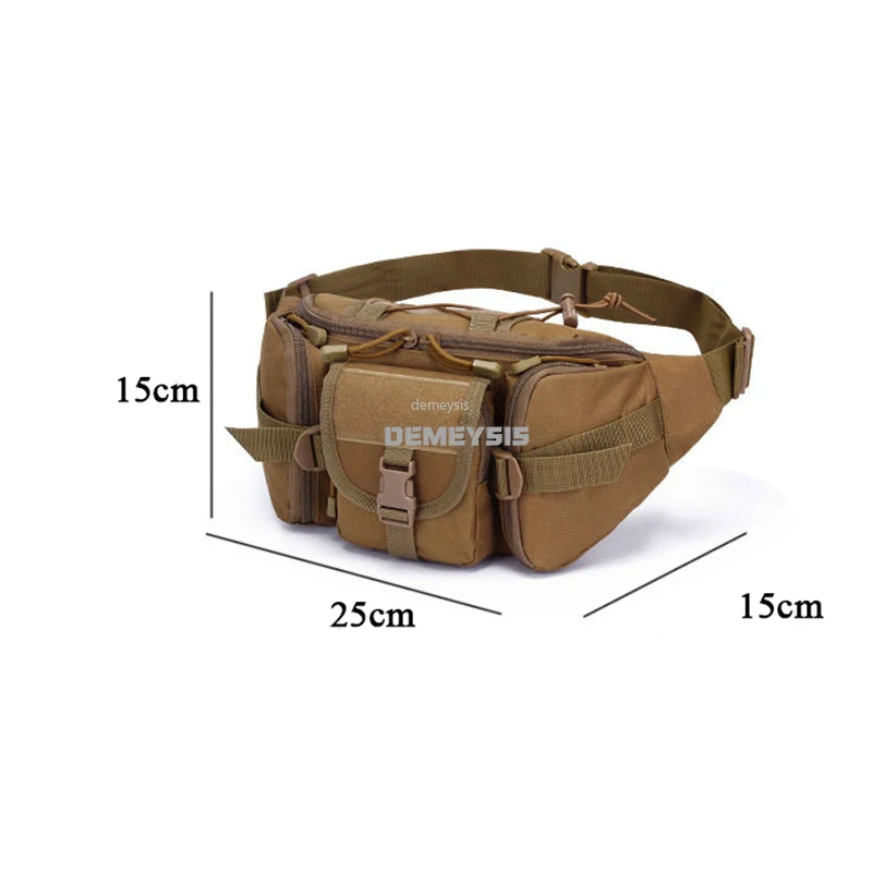 Men's Hunting Waist Packs Durable Nylon Army Tactical Training Waist Bags Military Combat Hiking Climbing Camouflage Waist Bag