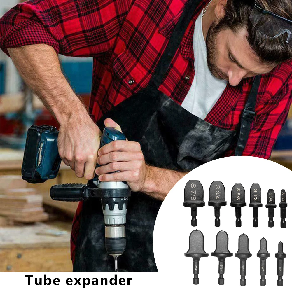 

11pcs Hex Shank Imperial Pipe Expander for Air Conditioner Copper Tube Swaging Electric Drill Bit Flaring Tools