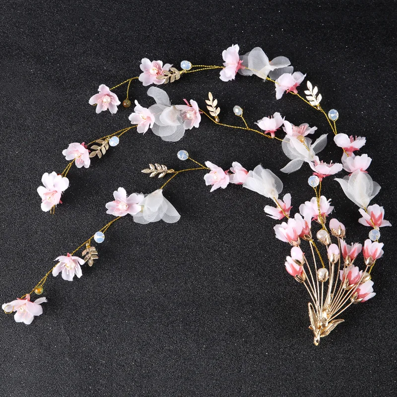 

Bridal jewelry headband pink flower headband bridal accessories