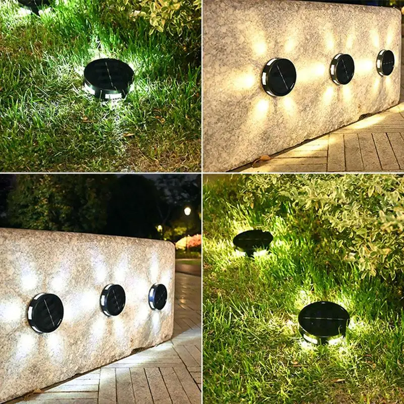 

Solar Lights Outdoor Waterproof Solar Yard Lights Solar Ground Lights 6 LED Solar Garden Lights Outdoor Waterproof Sidewalk Disk