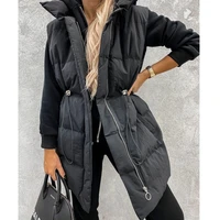 lugentolo winter waistcoat women sleeveless padded jacket loose stand up collar zipper pocket streetwear vest