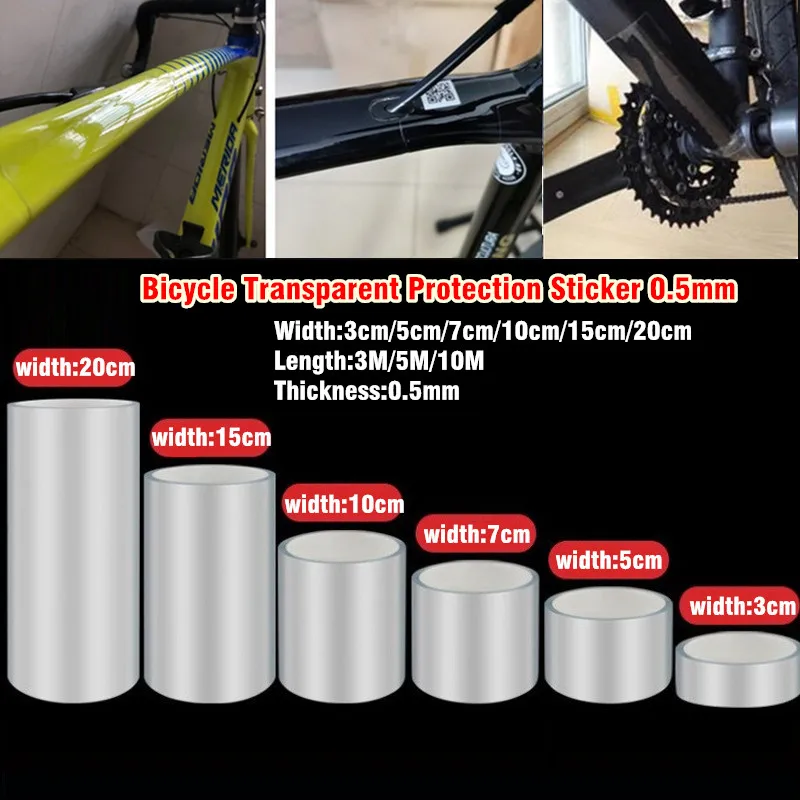 0.5mm Thicken Bike Frame Protection Transparent Sticker Tape 3/5/10M Bicycle Frames Protector Clear Wear Surface Tapes Film Tool